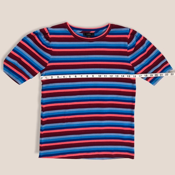 NWT-J.Crew Super Cozy Puff Sleeve Stripe Shirt XS - Picture 5 of 13